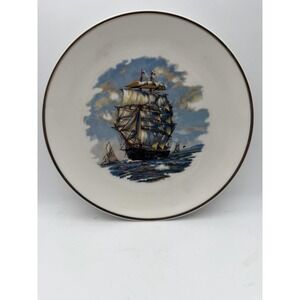 Vintage‎ Kenmark Clipper Ship Decorative Plate 8" Nautical Maritime Sailing USA